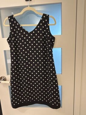 Frank Lyman Design Black and White Polka Dot Sleeveless Mini Dress Size 8